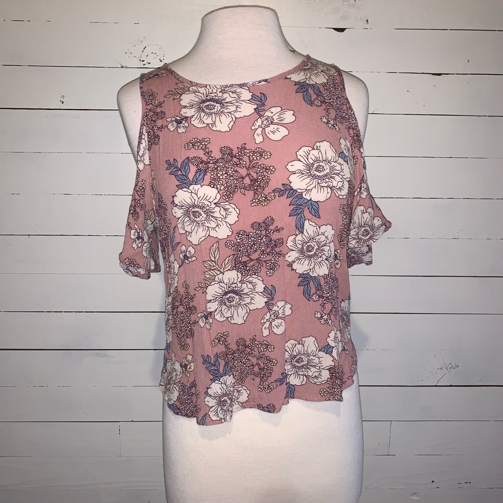 Super Cute Floral Off the Shoulder Tee